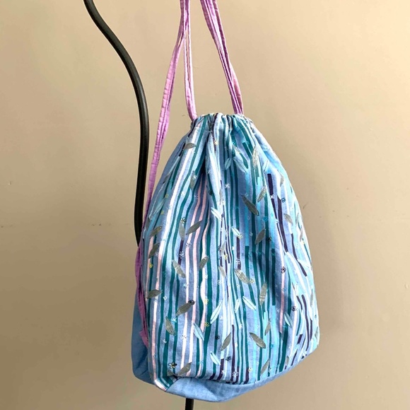 Gap Sky Blue Embroidered Backpack - Picture 1 of 10